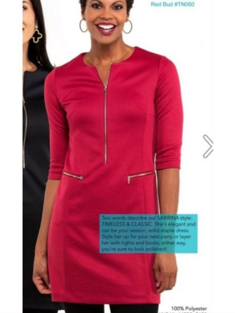 NWT Tracy Negoshian Red Burgundy Zip-Front Sheath Dress - Sabrina Style